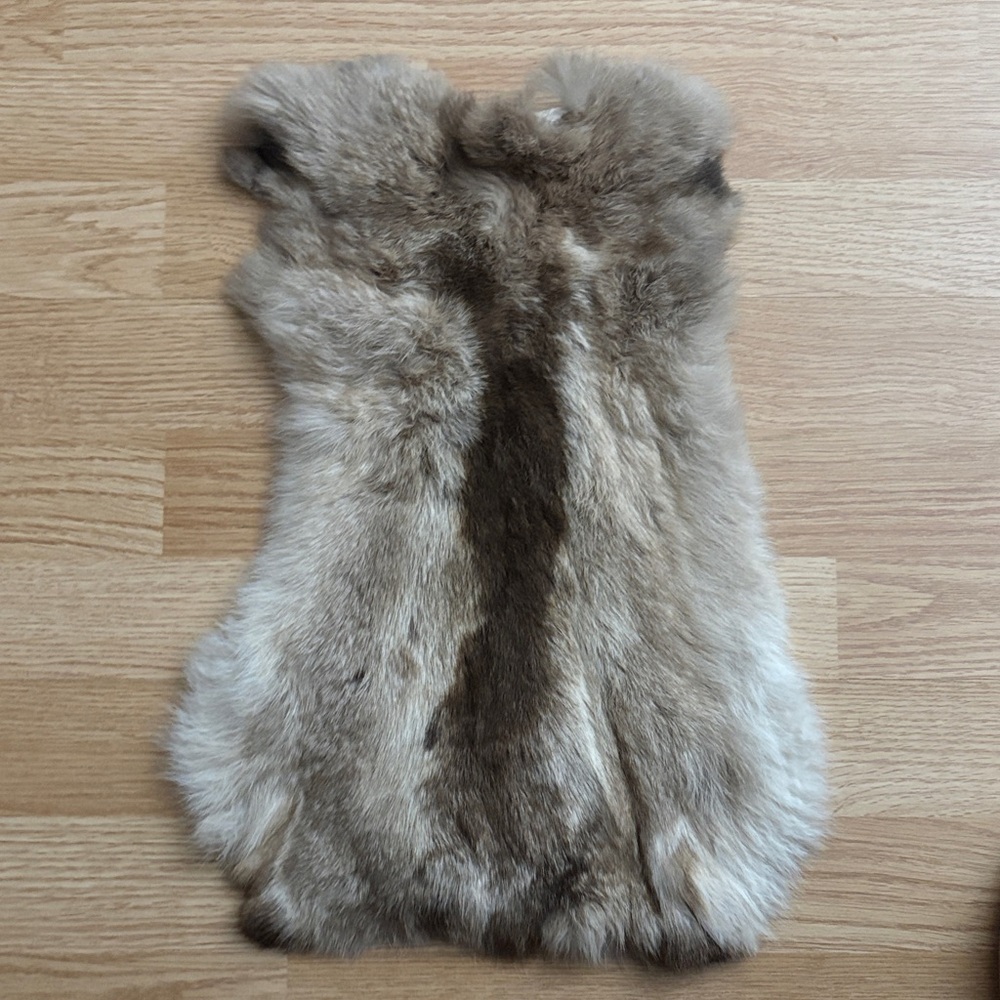 A0383 Natural Tanned Rabbit Fur Pelt - Plush Craft Quality Supply